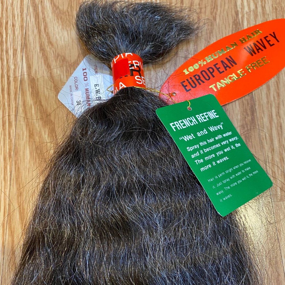 #74 16" SEPIA 100% HUMAN HAIR EUROPEAN WAVEY WEAVE - Picture 2 of 3